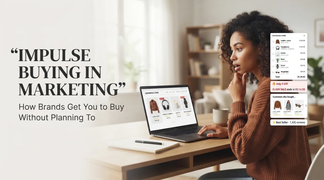 Impulse Buying in Marketing: How Brands Get You to Buy Without Planning To - Mindful Spending & Impulse Buying Illustration