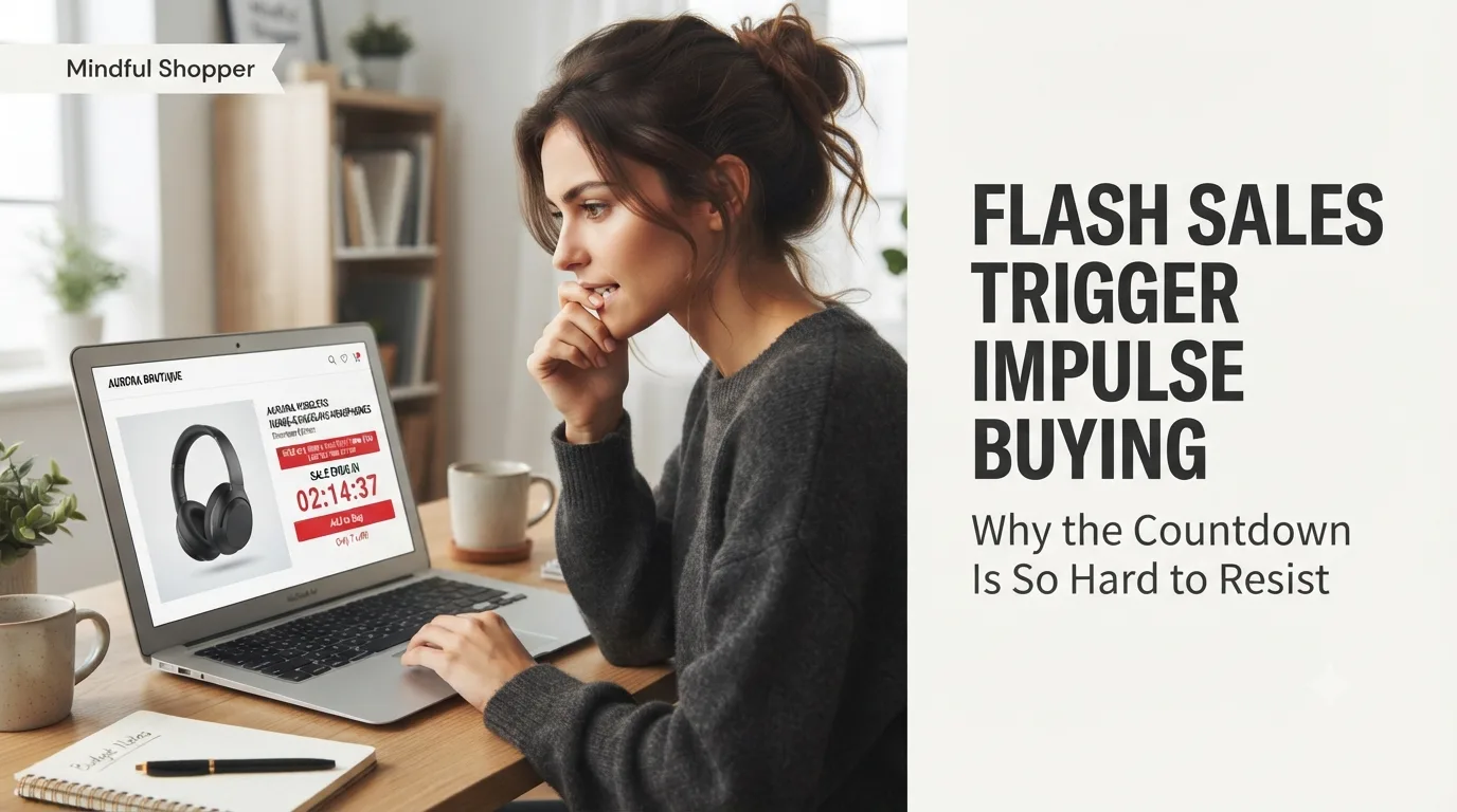 Why Flash Sales Trigger Impulse Buying - Mindful Spending & Impulse Buying Illustration