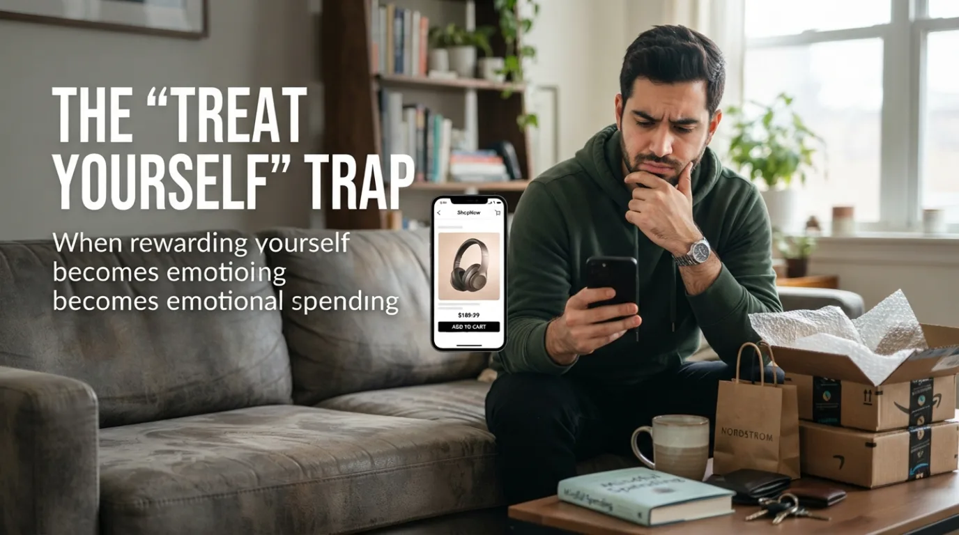 The “Treat Yourself” Trap: Emotional Spending & Impulse Buying - Mindful Spending & Impulse Buying Illustration