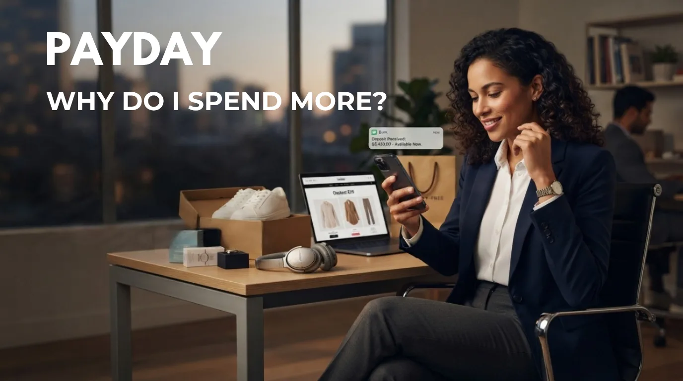 Why Payday Triggers Impulse Spending: How to Stop - Mindful Spending & Impulse Buying Illustration